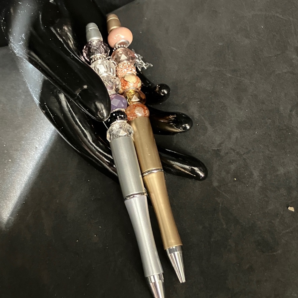 Elegant Silver and Gold Beaded Pens